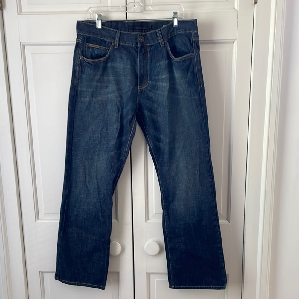 Calvin Klein Blue Bootcut Jeans with Faded Finish
